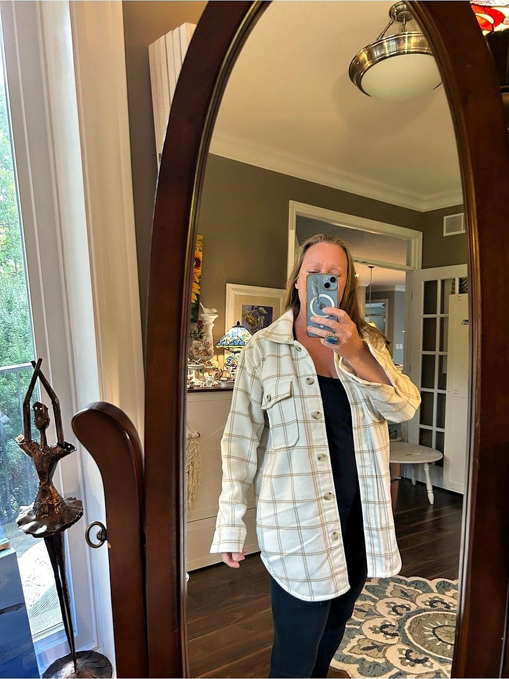 Tilley Plaid Jacket in Cream